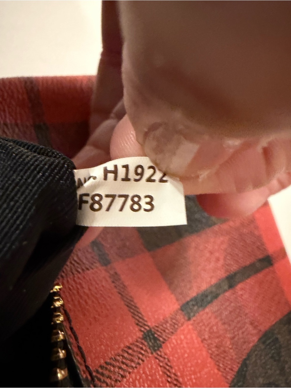 Coach 2019 Red and Black Plaid Signature Wristlet - Picture 6 of 6